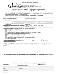 Document preview: Form LA1 Access to Services in Your Language: Complaint Form - New York