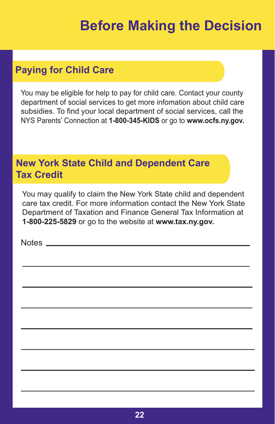 Form PUB-1115B As You Think About Child Care for Your Infant or Toddler - New York, Page 22