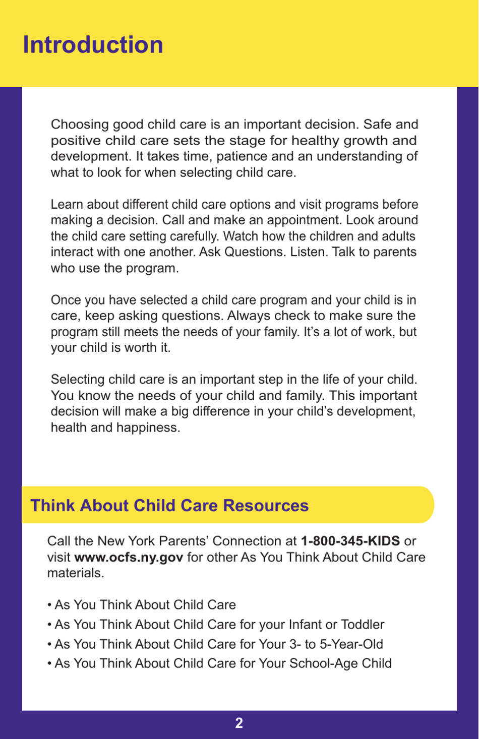 Form PUB-1115B As You Think About Child Care for Your Infant or Toddler - New York, Page 2