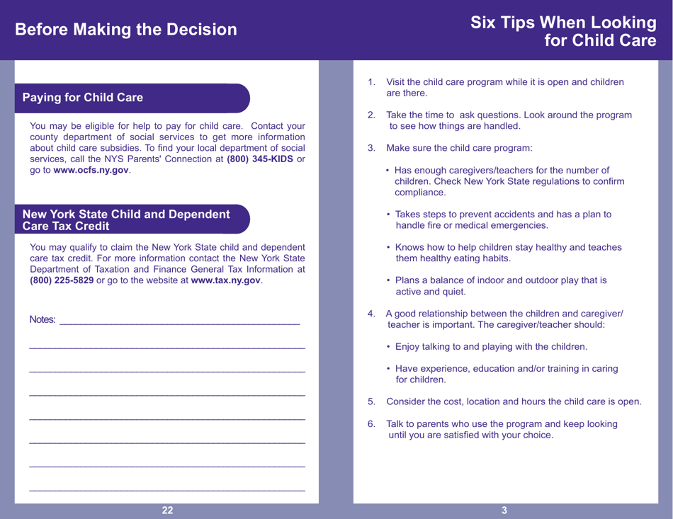 Form PUB-1115D As You Think About Child Care for Your School-Age Child - New York, Page 3