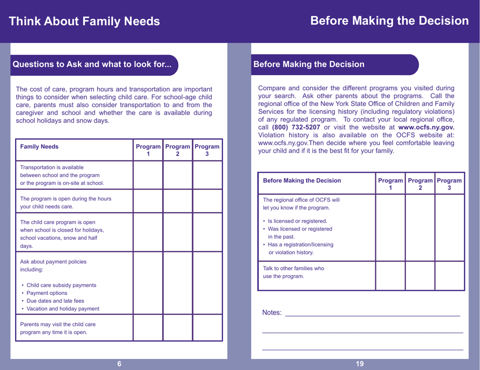 Form PUB-1115D As You Think About Child Care for Your School-Age Child - New York, Page 6
