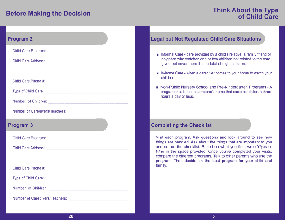 Form PUB-1115C As You Think About Child Care for Your 3- to 5-year-Old - New York, Page 5