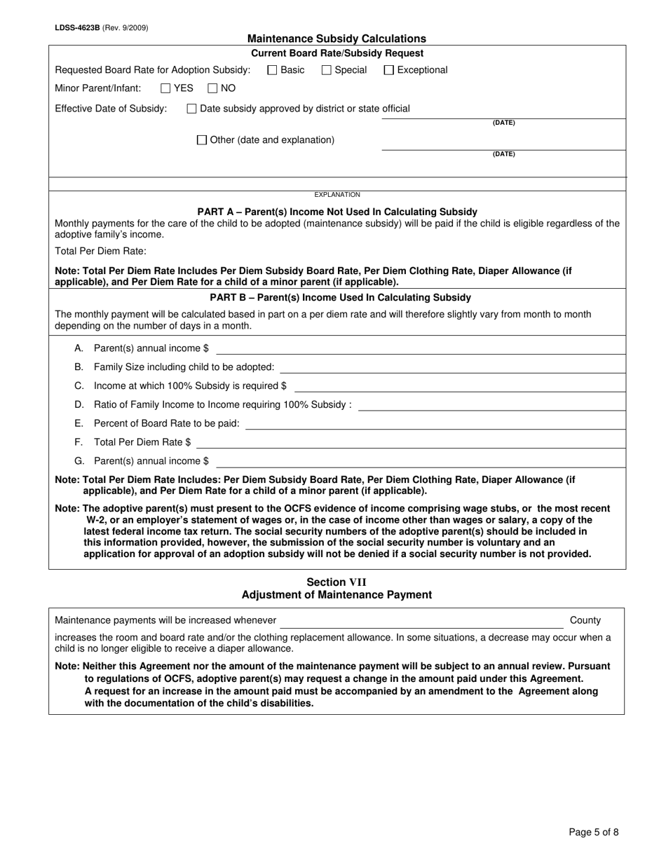 Form LDSS4623B Fill Out, Sign Online and Download Printable PDF, New