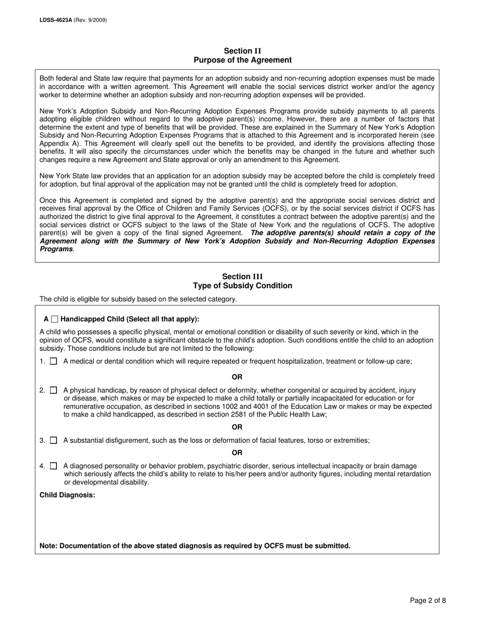 Form LDSS4623A Fill Out, Sign Online and Download Printable PDF, New