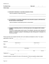 Form OCFS-7069 Attachment B Parental Certification of Continued Support and Educational Status of Child - New York, Page 2