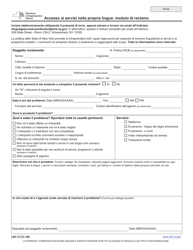 Document preview: Form LAC-1I Access to Services in Your Language: Complaint Form - New York (Italian)