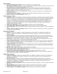 Instrucciones para Formulario C-2F Primer Informe Del Empleador Sobre Una Enfermedad/Lesion Relacionada Con El Trabajo - New York (Spanish), Page 2