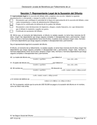Formulario AFF-1S Declaracion Jurada Para La Indemnizacion Por Fallecimiento - New York (Spanish), Page 10