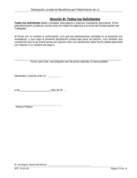 Formulario AFF-1S Declaracion Jurada Para La Indemnizacion Por Fallecimiento - New York (Spanish), Page 11