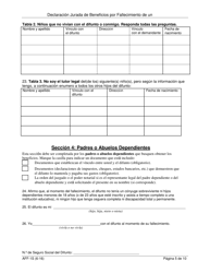 Formulario AFF-1S Declaracion Jurada Para La Indemnizacion Por Fallecimiento - New York (Spanish), Page 6