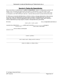 Formulario AFF-1S Declaracion Jurada Para La Indemnizacion Por Fallecimiento - New York (Spanish), Page 9