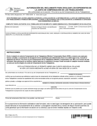 Document preview: Formulario OC-110A Autorizacion Del Reclamante Para Divulgar Los Expedientes De La Junta De Compensacion De Los Trabajadores - New York (Spanish)