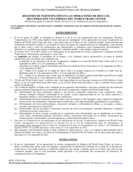 Formulario WTC-12S Registro De Participacion En Las Operaciones De Rescate, Recuperacion Y/O Limpieza Del World Trade Center; Declaracion Jurada En Virtud De La Seccion 162 De La Ley De Compensacion De Trabajadores (Wcl) - New York (Spanish)