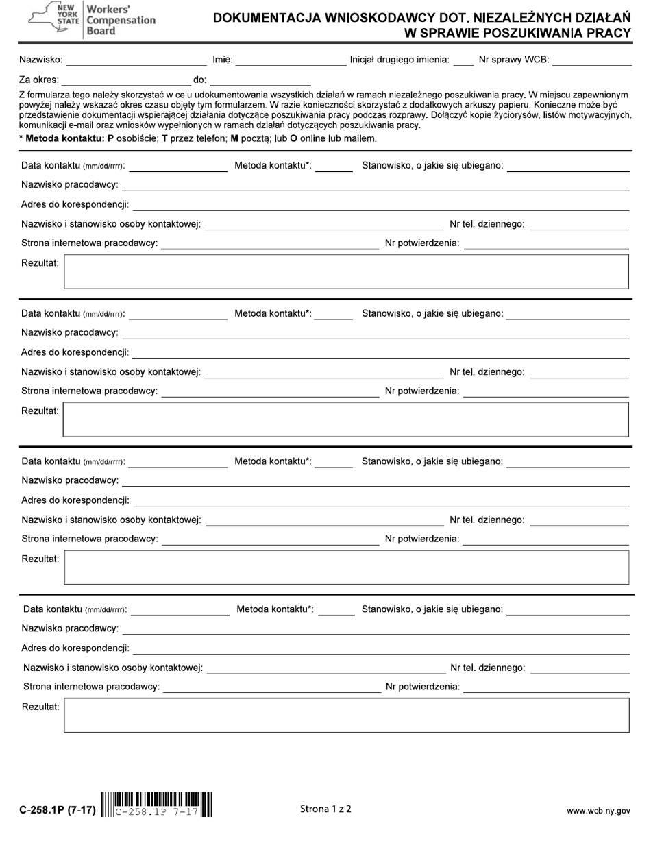 Form C-258.1P - Fill Out, Sign Online and Download Fillable PDF, New ...
