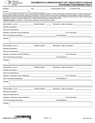 Form C-258.1P Claimant&#039;s Record of Independent Job Search Efforts - New York (Polish)