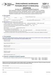 Document preview: Form VDF-1P Loss of Wage Earning Capacity Vocational Data Form - New York (Polish)