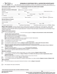 Document preview: Form RFA-1WI Request for Assistance by Injured Worker - New York (Italian)