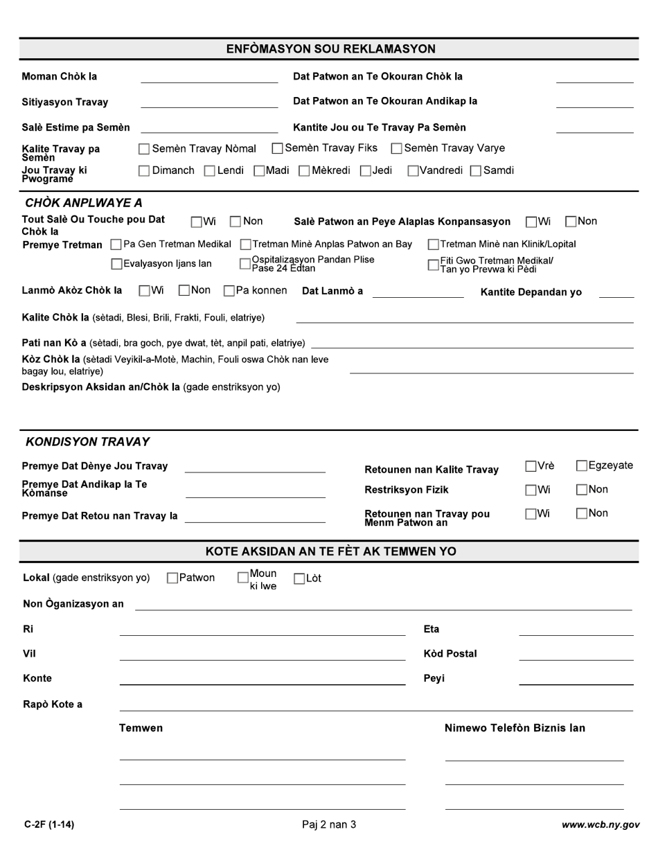 Form C-2fh - Fill Out, Sign Online And Download Fillable Pdf, New York 