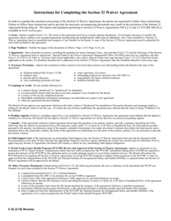 Form C-32 Waiver Agreement - Section 32 Wcl - New York, Page 2