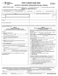 Form C-8.1 Notice of Treatment Issue(S)/Disputed Bill Issue(S) - New York