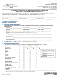 Form IME-4.3B &quot;Attachment for Report of Independent Medical Examination Non-scheduled Permanent Partial Disability&quot; - New York