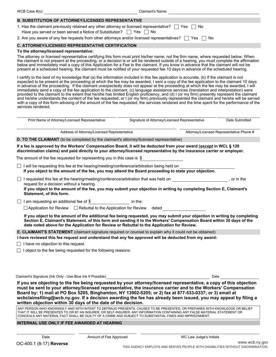 Form OC-400.1 - Fill Out, Sign Online and Download Fillable PDF, New ...