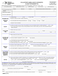 Form VAW-3 Volunteer Ambulance Worker&#039;s Claim for Benefits - New York