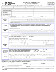 Form VF-3 &quot;Volunteer Firefighter's Claim for Benefits&quot; - New York