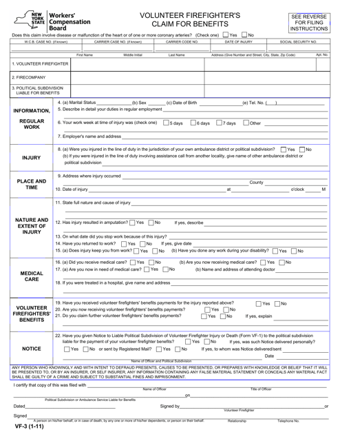 Form VF-3  Printable Pdf