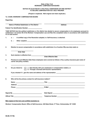 Form SI-26 Notice of Election by a Political Subdivision or Fire District to Secure Compensation as a Self-insure - New York