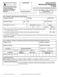 Form PF5022 Police and Fire Membership Registration - New York
