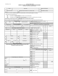 Form AC230 Report of Check Returned for Refund or Exchange - New York