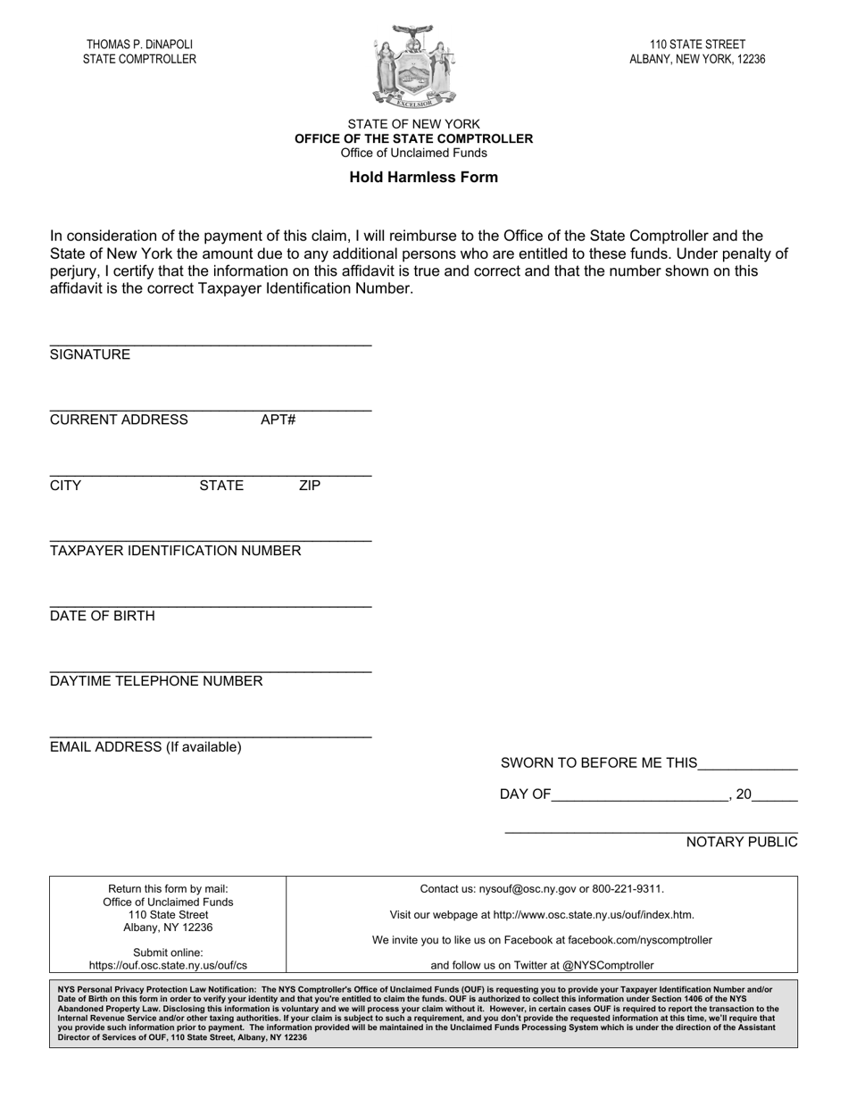 new-york-hold-harmless-form-fill-out-sign-online-and-download-pdf