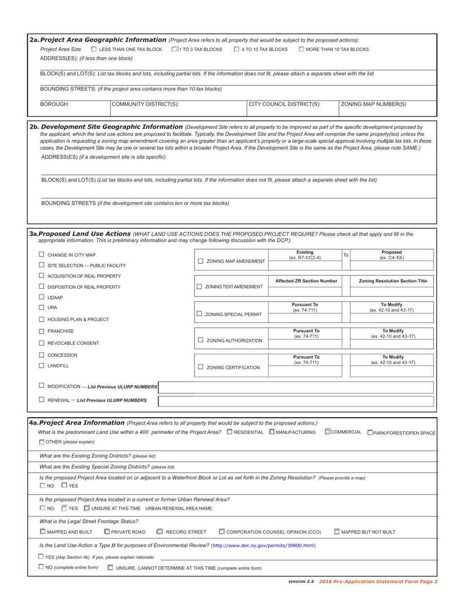 Pre-application Statement - New York City, Page 3
