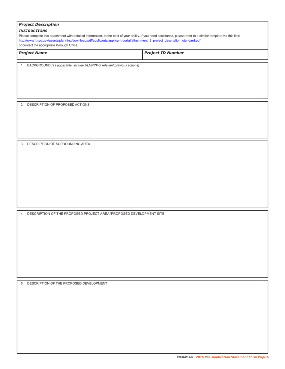 Pre-application Statement - New York City, Page 7