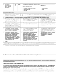 Complaint Form for Fast Food Workers - Violations of Fair Workweek Law - New York City, Page 2