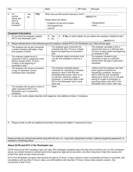 Complaint Form for Retail Workers - Violations of Fair Workweek Law - New York City, Page 2