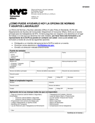 Document preview: Olps Intake Form - New York City (Spanish)