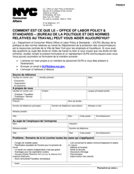 Document preview: Olps Intake Form - New York City (French)