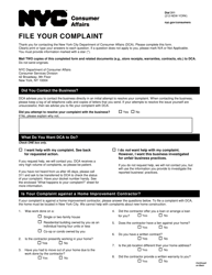Document preview: Complaint Form - New York City
