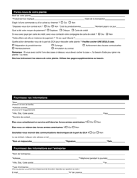 Complaint Form - New York City (French), Page 2