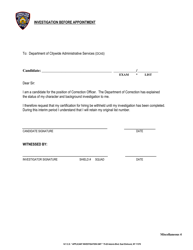 &quot;Investigation Before Appointment Form (Miscellaneous 4)&quot; - New York City
