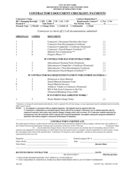 &quot;Contractor's Document Checklist: Payments&quot; - New York City