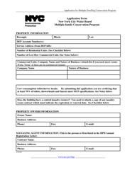 &quot;Application for Multi-Family Conservation Program&quot; - New York City