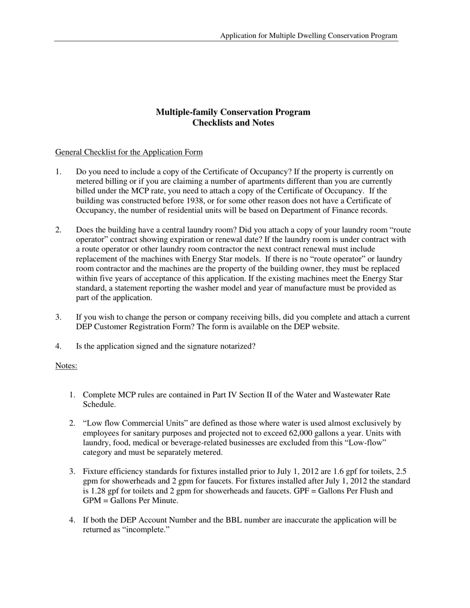 Application for Multi-Family Conservation Program - New York City, Page 3