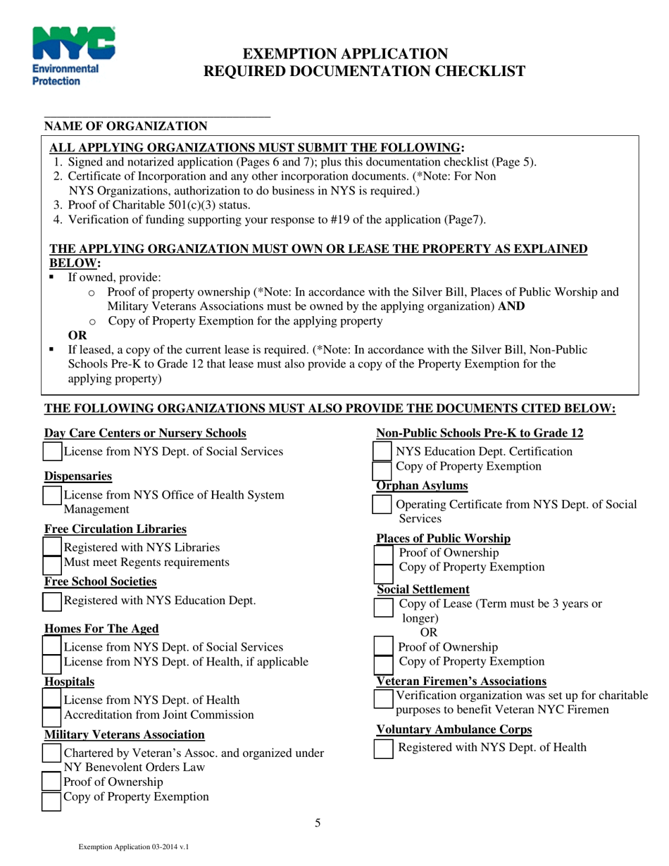 Application for Exemption From Water and Sewer Charges - New York City, Page 6