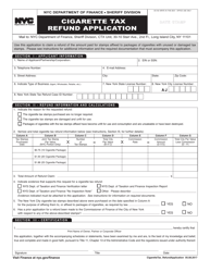 Document preview: Cigarette Tax Refund Application - New York City