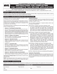 Cigarette Tax Refund Application - New York City, Page 2