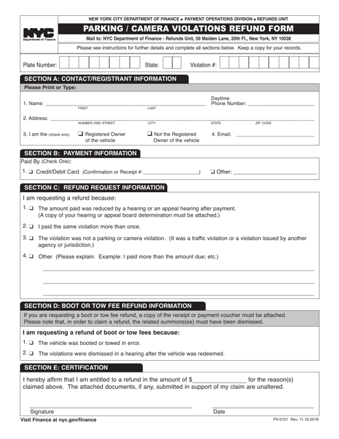 Form PV-0101  Printable Pdf