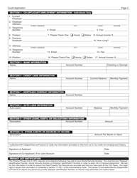 Credit Application Form - New York City, Page 2